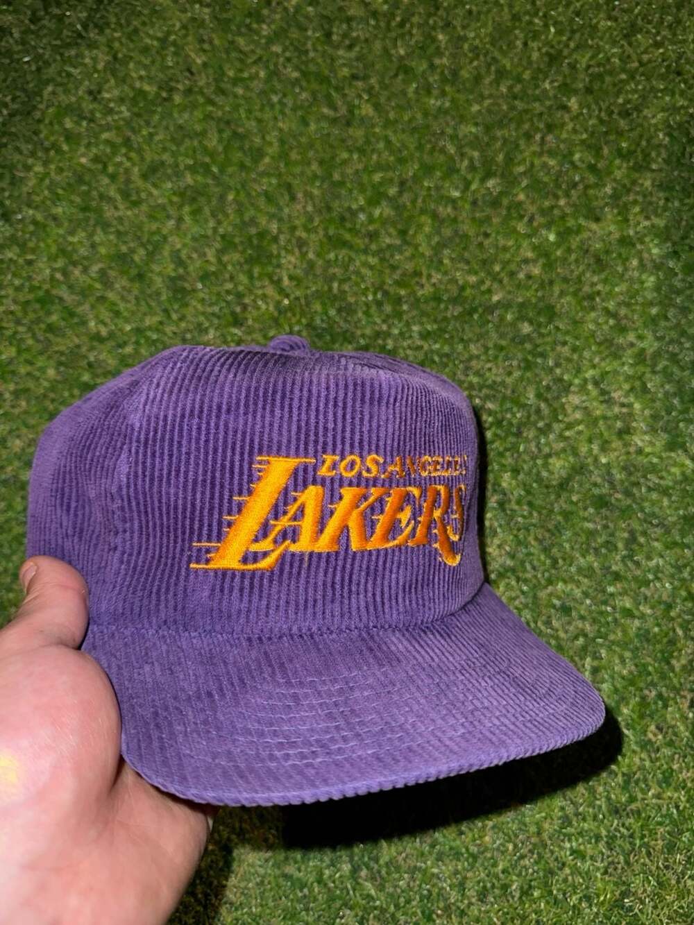Vintage Los Angeles Lakers Corduroy Hat Purple Snapback The Cord